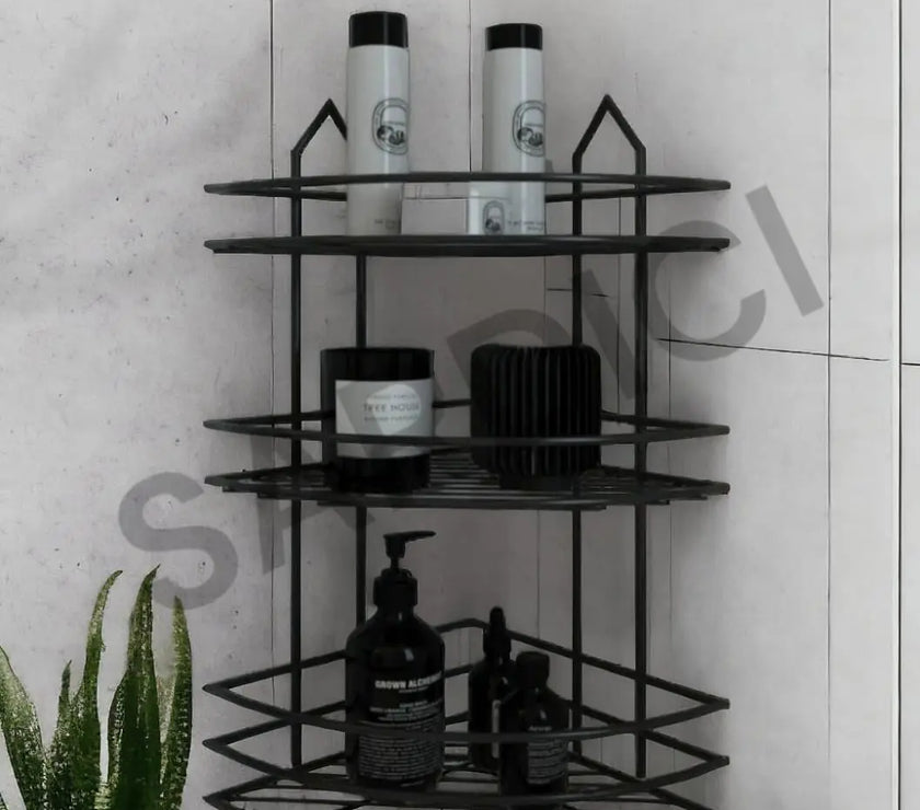 Sardıcı Şampuanlık Sabunluk  Banyo Köşeliği Düzenleyici Banyo Organizer Paslanmaz Yapışkanlı 3 Katlı