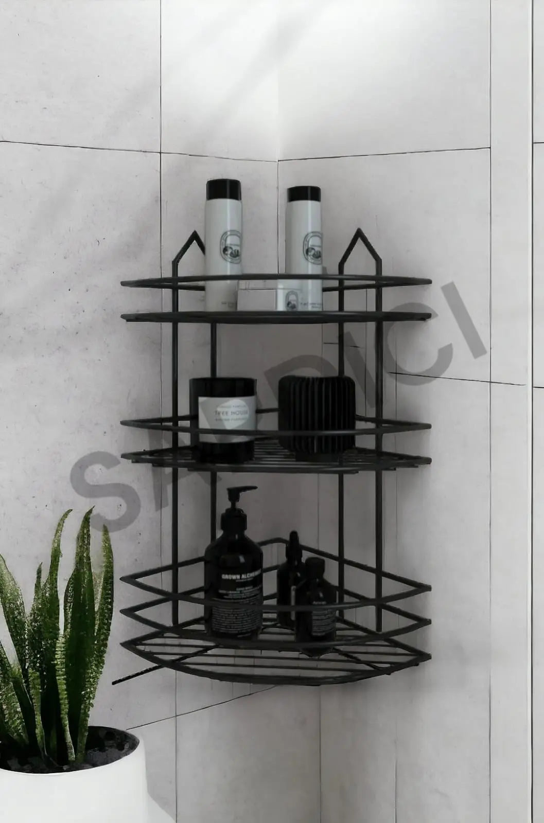 Sardıcı Şampuanlık Sabunluk  Banyo Köşeliği Düzenleyici Banyo Organizer Paslanmaz Yapışkanlı 3 Katlı