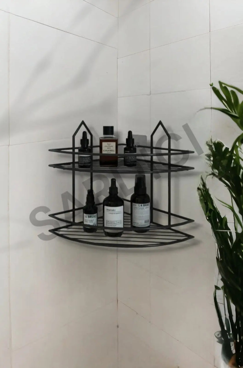 Sardıcı Şampuanlık Sabunluk  Banyo Köşeliği Düzenleyici Banyo Organizer Paslanmaz Yapışkanlı  2 Katl