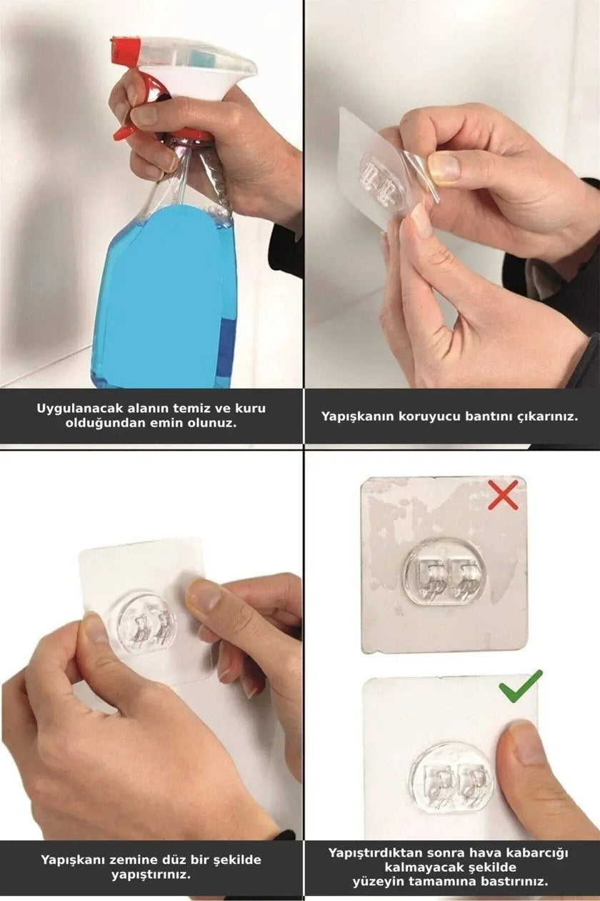 Banyo Askısı Şampuanlığı Tek Katlı Siyah Yapışkanlı Raf 