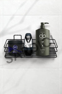 Sardıcı Banyo Düzenleyici Şampuanlık Sabunluk Yapışkanlı Banyo Rafı Siyah Duş Rafı Organizer